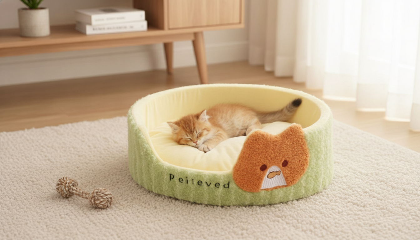 Cozy Pet Bed for Cats & Small Dogs: Supportive Comfort